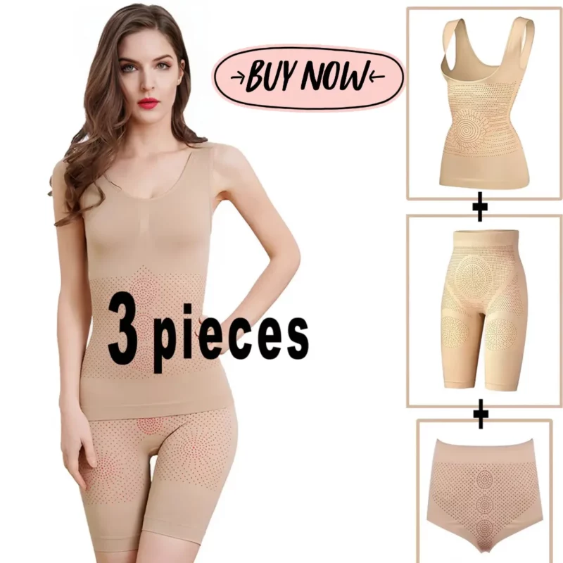 Gaine sibote trois pièces Body Shaper 3 en 1 Beige – Sculptant
