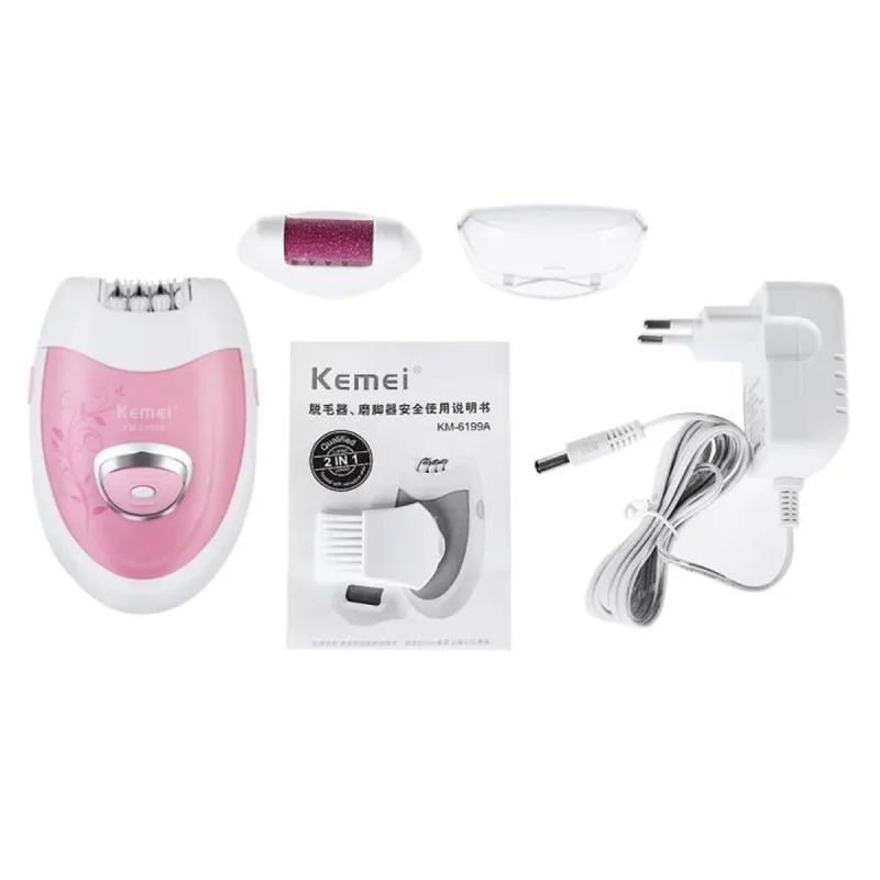 Epilator KEMEI électrique sans fil 2en 1 pour Femmes KM-6199A