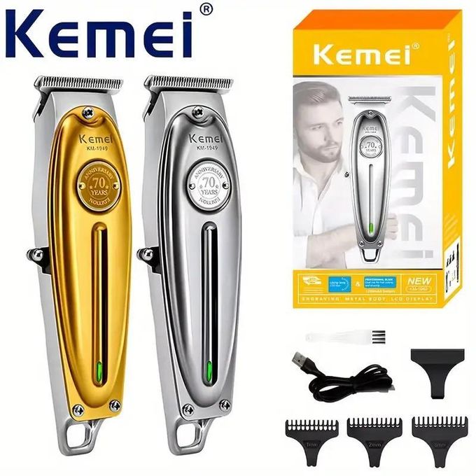 Kemei KM-1949 – Tondeuse cheveux et barbe en métal, rechargeable sans fil