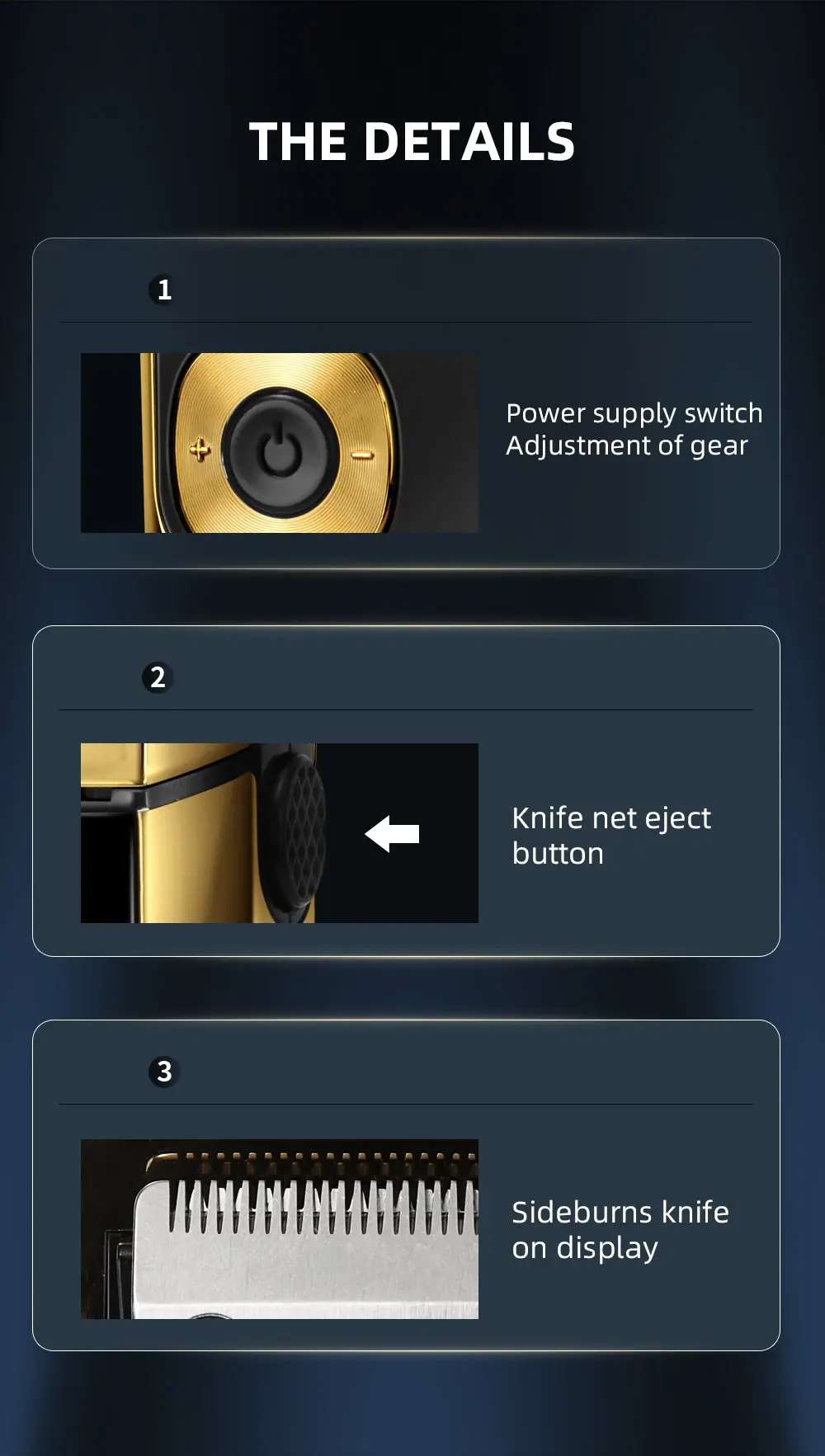 KEMEI KM-2028 Rasoir électrique rechargeable 1400 mAh doré gold avec afficheur Rasoir Électrique