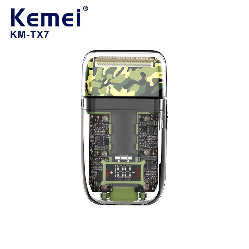 Kemei Rasoir Electrique Rechargeable – LED – Km TX7 – Vert