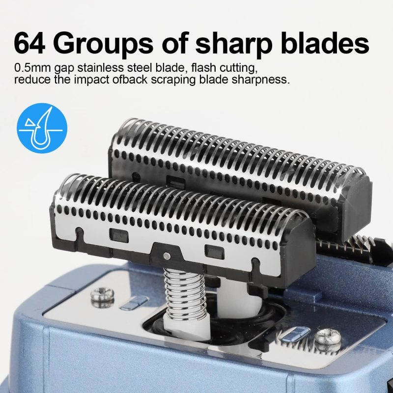 Rasoirs électriques KEMEI KM-3385 pour hommes, étanches, rechargeables sans fil, tondeuse à barbe à deux lames
