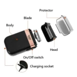 Kemei KM-2024 – Rasoir Électrique Rechargeable Étanche Double Lame, Batterie 1000 mAh rasoir kemei