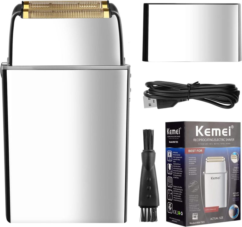 rasoir électrique pour hommes étanche tête chauve kemei km-tx5