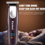 EllMEI-Tondeuse à cheveux professionnelle pour hommes, avec affichage LED, sans fil rechargeable km-pg233
