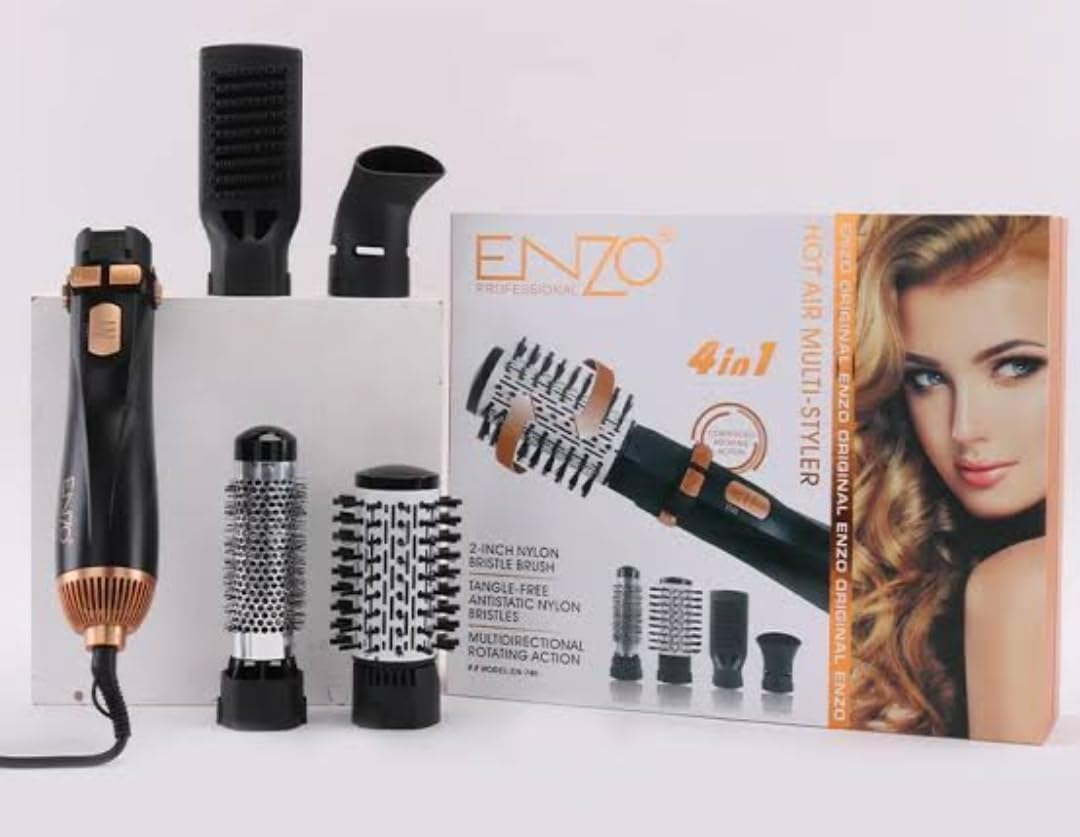 ENZO PROFESSIONAL Brosse Lissante Soufflante & Sèche Cheveux - 4 In 1 EN-746