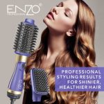 ENZO PROFESSIONAL Sèche-cheveux 2 en 1 , brosse à Air chaud électrique EN-4128