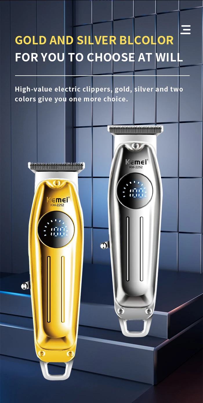 Kemei Km 2252 Tondeuse rechargeable professionnelle pour hommes de 