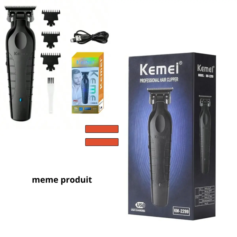 kemei KM-2299 , rechargeable via USB, sans fil, tondeuse zero tondeuse 10W tondeuse zero