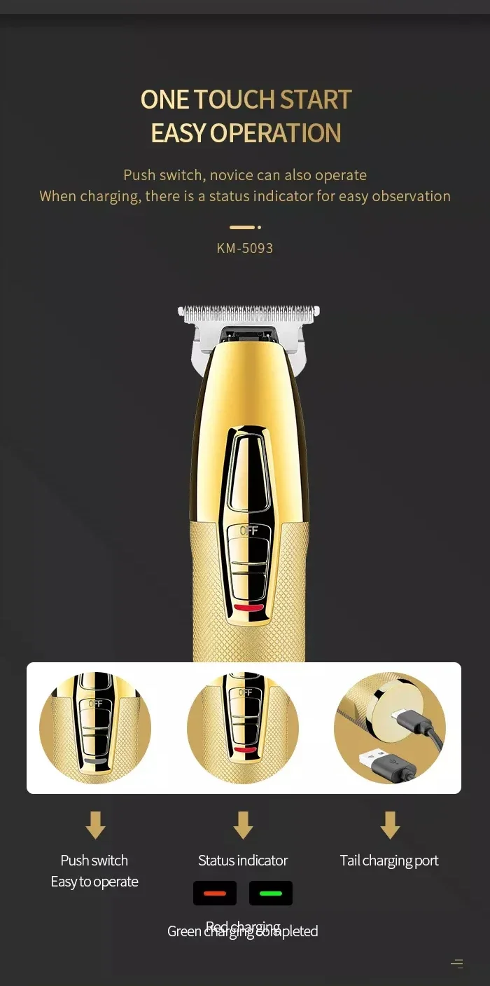 Kemei KM-5093 Tondeuse À Cheveux Professionnel Finition 0mm Rechargeable - - Boutique Algérie
