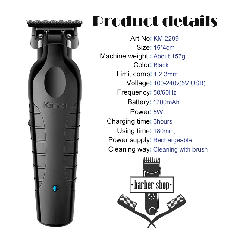 Tondeuse kemei KM2299 , rechargeable via USB, sans fil, Tondeuse kemei KM2299 , rechargeable via USB, sans fil,