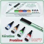Brosse ENZO EN 4113 Coiffante professionnelle EN 4113 vert avec 4 bouteilles vitamines et de protéines