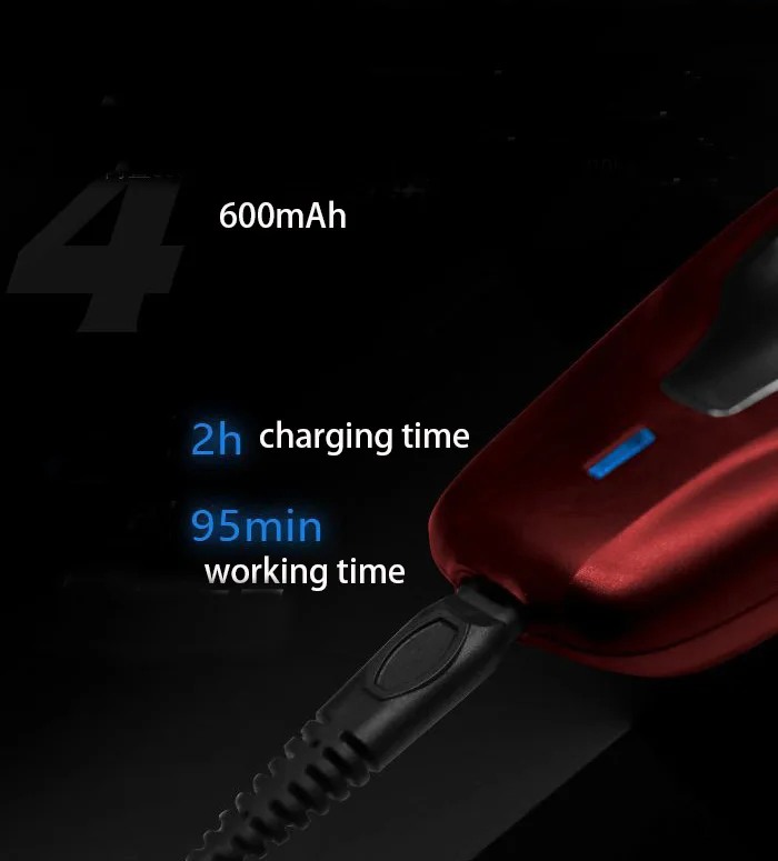 Rasoir électrique sans fil Kemei avec lame de coupe escamotable Rechargeable KM-1123