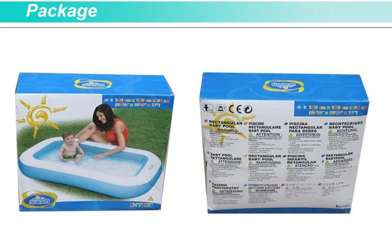 INTEX Piscine Gonflable Rectangulaire Bleu – 166*100*25 Cm - 57403Np