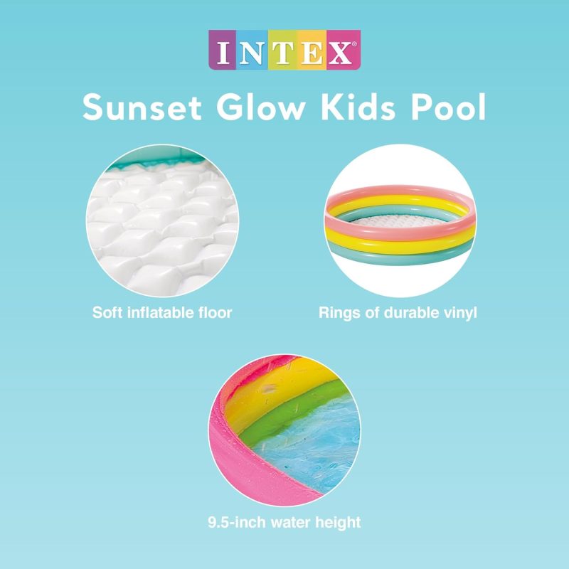 Piscine Gonflable Enfants INTEX Avec 3 Anneaux Garçon Et Fille 147 X 33 Cm