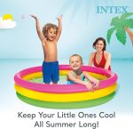 Piscine Gonflable Enfants INTEX Avec 3 Anneaux Garçon Et Fille 147 X 33 Cm