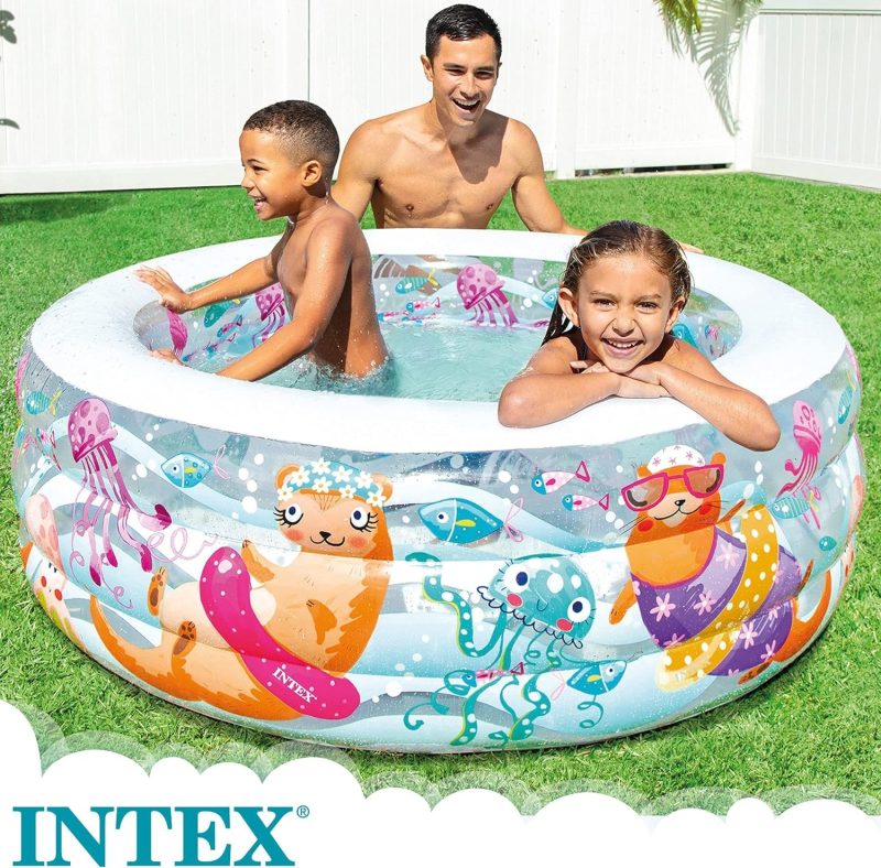 piscine gonflable extérieure Intex 58480 à trois anneaux pour jardin, protection de l'environnement, piscine pour enfants - - Boutique Algérie