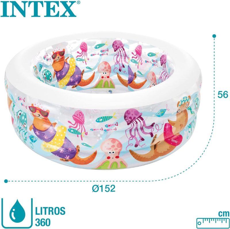piscine gonflable extérieure Intex 58480 à trois anneaux pour jardin, protection de l'environnement, piscine pour enfants - - Boutique Algérie
