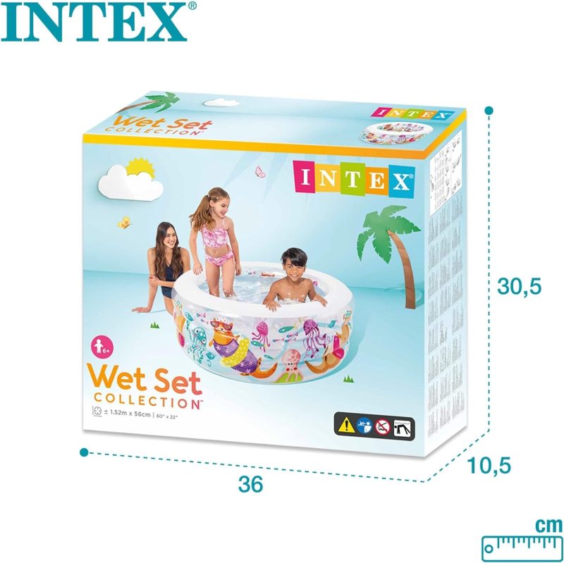 piscine gonflable extérieure Intex 58480 à trois anneaux pour jardin, protection de l'environnement, piscine pour enfants - - Boutique Algérie