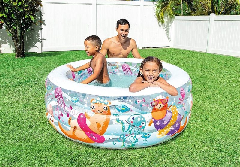 piscine gonflable extérieure Intex 58480 à trois anneaux pour jardin, protection de l'environnement, piscine pour enfants - - Boutique Algérie