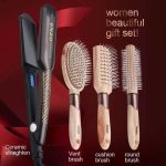 pack enzo en-3131 4 en 1 lisseur + brosses  couleur noir doré – Image 2