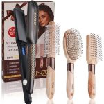 pack enzo en-3131 4 en 1 lisseur + brosses  couleur noir doré – Image 3