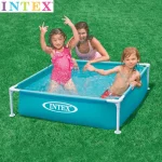 Piscine intex 57173 rectangulaire à cadre métallique, 122cm, 48 pouces, pour enfants, cadre en acier, couleur bleue, facile à installer, été