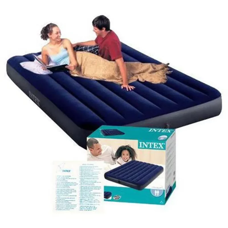 Matelas gonflable intex portable et durable, parfait pour le camping, la randonnée, usage domestique, lit de couchage à coussin d'air simple et double