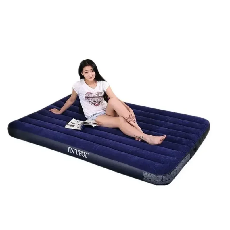 Matelas gonflable intex portable et durable, parfait pour le camping, la randonnée, usage domestique, lit de couchage à coussin d'air simple et double