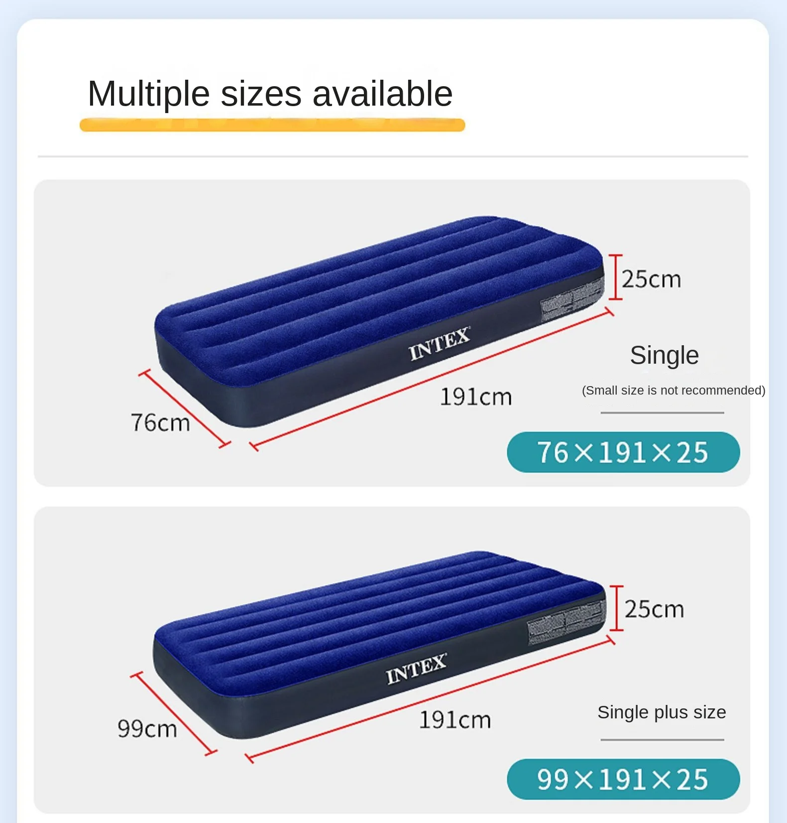 Matelas gonflable intex portable et durable, parfait pour le camping, la randonnée, usage domestique, lit de couchage à coussin d'air simple et double - - Boutique Algérie