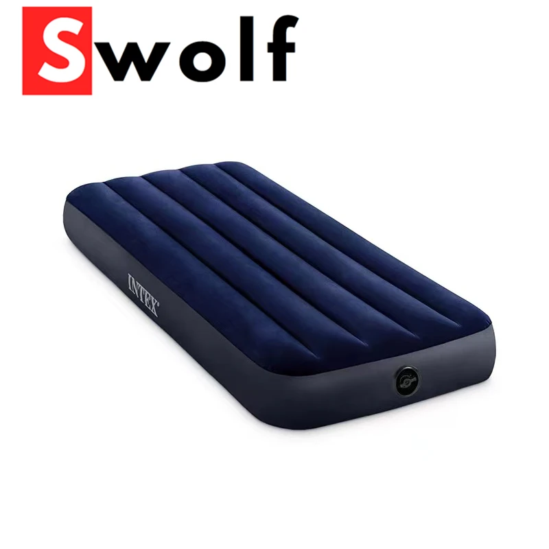 Intex 64756-Matelas gonflable avec pompe intégrée, lit à air, design unique
