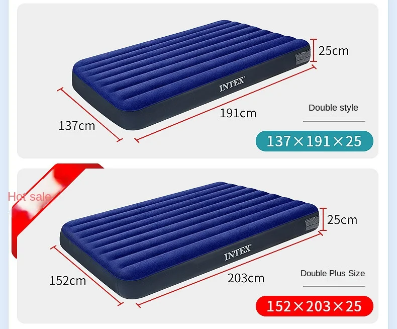 Matelas gonflable intex portable et durable, parfait pour le camping, la randonnée, usage domestique, lit de couchage à coussin d'air simple et double - - Boutique Algérie