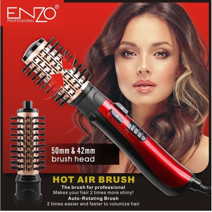 Brosse retative enzo EN-6203 /Sèche-Cheveux Multifonction Rapide-Rouge