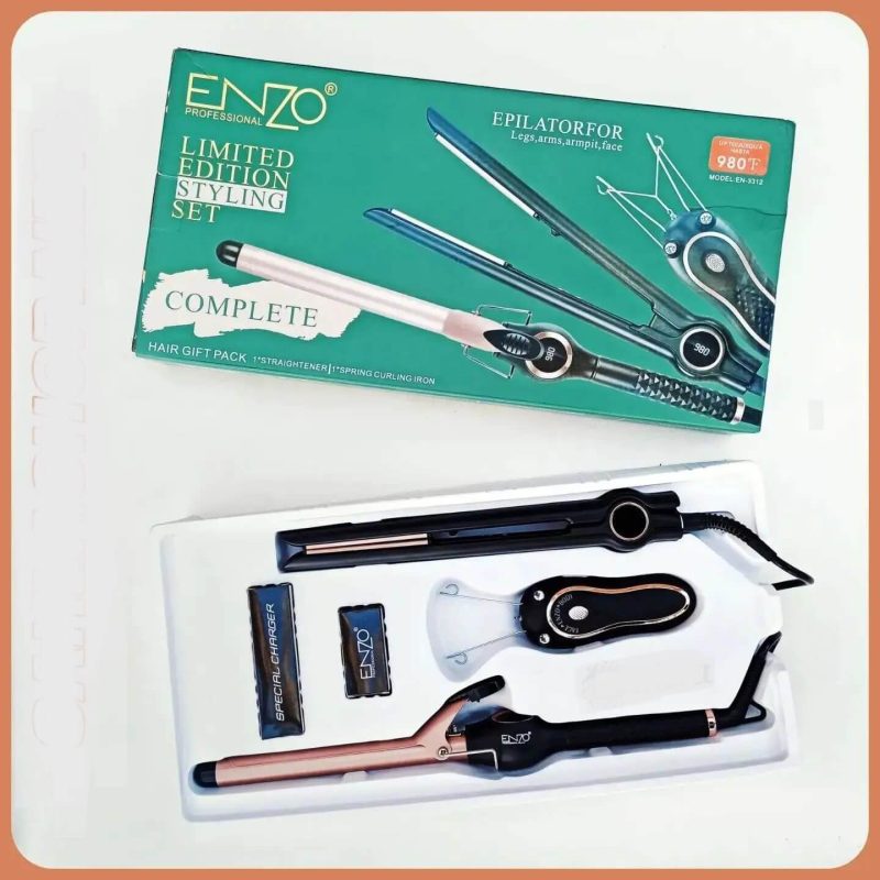 GIFT PACK Limited edition styling set (Lisseur, Boucleur & Epilateur) ENZO EN-3312
