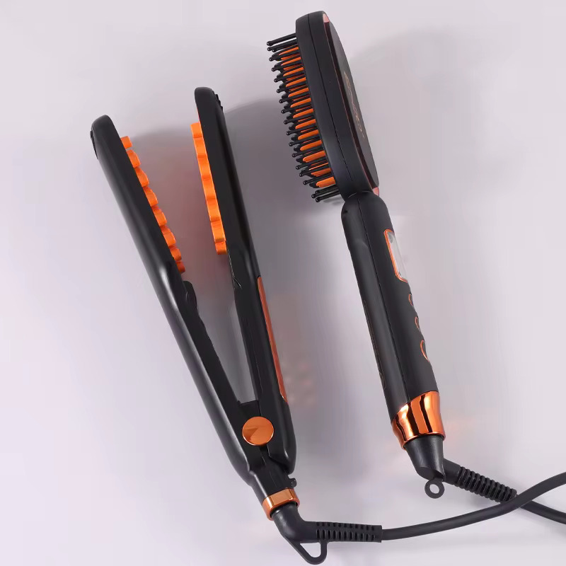 pack ENZO EN-3894SET professionnel , lisseur + brosse - noir - blanc pack ENZO EN-3894SET professionnel , lisseur + brosse - noir - blanc