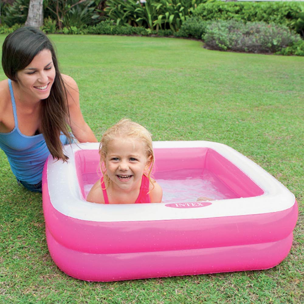 Piscine gonflable intex rose caré pour bébé 86 x 86 x 25 cm Piscine gonflable intex rose caré pour bébé 86 x 86 x 25 cm