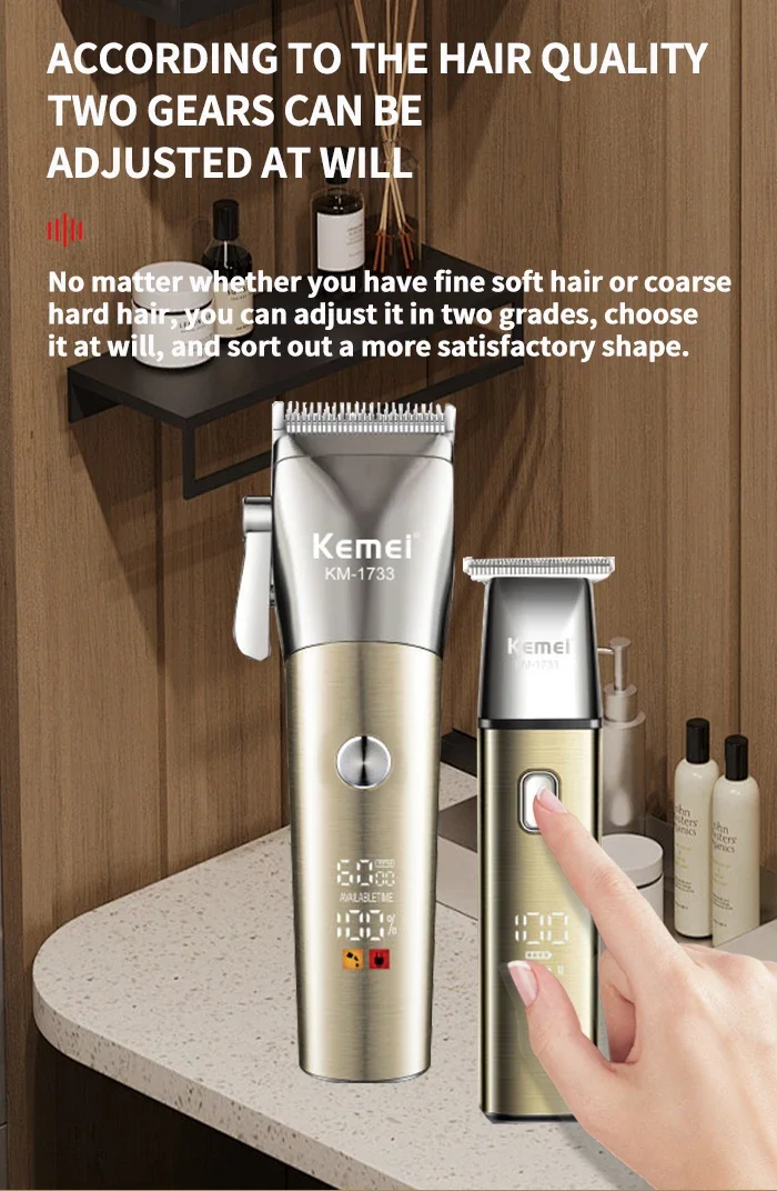Kemei-Kit combiné étanche tondeuse , kit tondeusse électrique pour hommes, kemei km-1733 - - Boutique Algérie