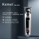 Kemei KM-2261 Tondeuse À Cheveux USB Rechargeable Sans Fil Barbe gris avec affiheur