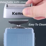 Rasoir électrique professionnel pour hommes, KM-5855, Mini rasoir Portable, lame de rasage alternative, chargement USB