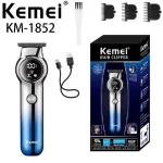 Nouveau Design Professionnel Tondeuse À Cheveux Hommes KM-1852 Barbier Sans Fil Rechargeable Tondeuse À Cheveux Tondeuse Avec Led Affichage Numérique