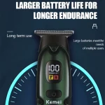 Tondeuses kemei km-2259 pour hommes Tondeuses de barbier sans fil professionnelles rechargeables à faible bruit
