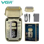 VGR V-337 rasoir à barbe electrique électrique Portatif Machine à raser Étanche Rechargeable Métal avec afficheur