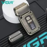 VGR V-337 rasoir à barbe electrique électrique Portatif Machine à raser Étanche Rechargeable Métal avec afficheur