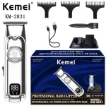 Mini tondeuse à cheveux kemei professionnelle de corps en métal couleur argent kemei Km-2831