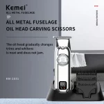 Mini tondeuse à cheveux kemei professionnelle de corps en métal couleur argent kemei Km-2831