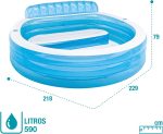 Piscine familiale Gonflable Intex 57190NP Swim Center, 229 x 218 x 76 cm 590 litres Blanc Bleu – Image 9
