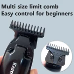 Kemei 1579 PRO-Tondeuse à cheveux sans fil, 0mm, pour coiffeur, tondeuse de finition, haute performance, profil bas