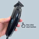 Kemei 1579 PRO-Tondeuse à cheveux sans fil, 0mm, pour coiffeur, tondeuse de finition, haute performance, profil bas