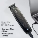 Kemei 1579 PRO-Tondeuse à cheveux sans fil, 0mm, pour coiffeur, tondeuse de finition, haute performance, profil bas