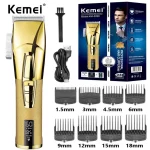 Kemei KM-5096 – tondeuse à cheveux électrique professionnelle pour hommes, 2 vitesses, 7000 tr/min, réglable, rechargeable, pour barbe - doré